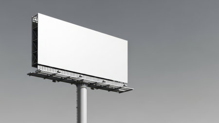 Blank billboard isolated on white backgroundの素材