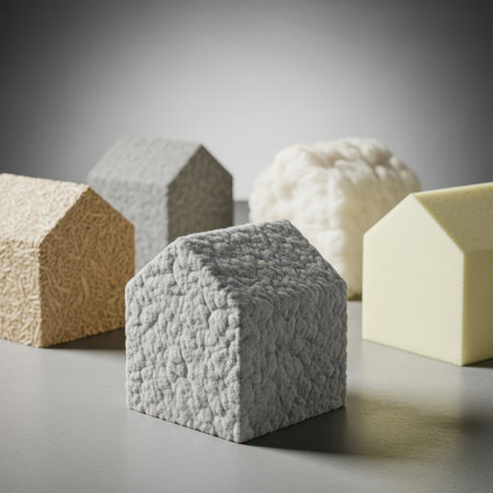 Textured house models isolated on white backgroundの素材