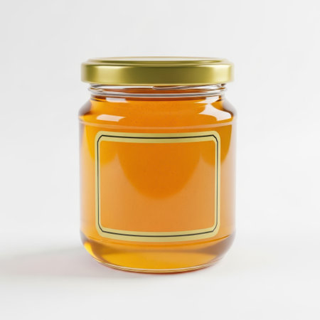 Honey jar isolated on white backgroundの素材