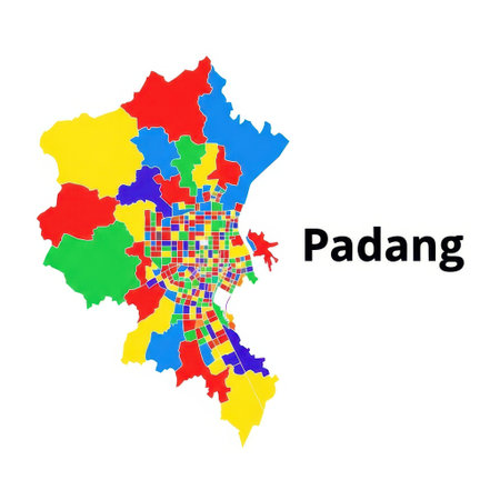 Map of padang isolated on white backgroundの素材