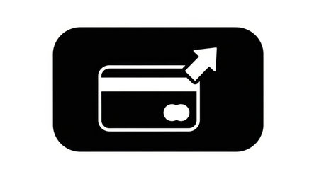 Credit card with arrow icon isolated on white backgroundの素材