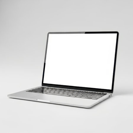 Laptop isolated on white backgroundの素材