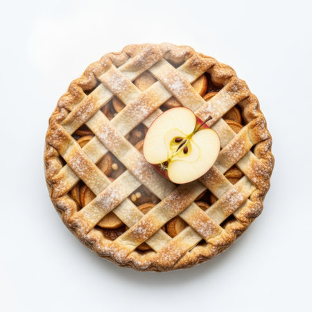 Apple pie isolated on white backgroundの素材