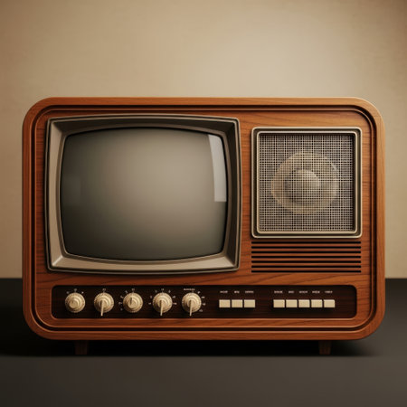 Vintage television set isolated on white backgroundの素材