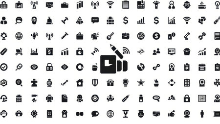 Collection of icons isolated on white backgroundの素材