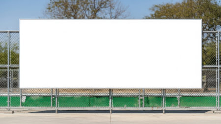 Blank billboard isolated on white backgroundの素材