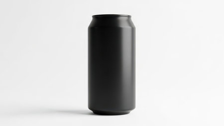 Black soda can isolated on white backgroundの素材