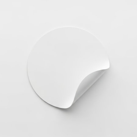 White paper circle isolated on white backgroundの素材