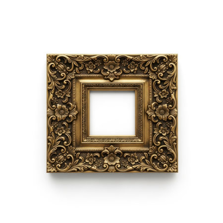 Ornate picture frame isolated on white backgroundの素材