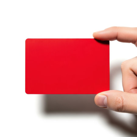 Red card isolated on white backgroundの素材