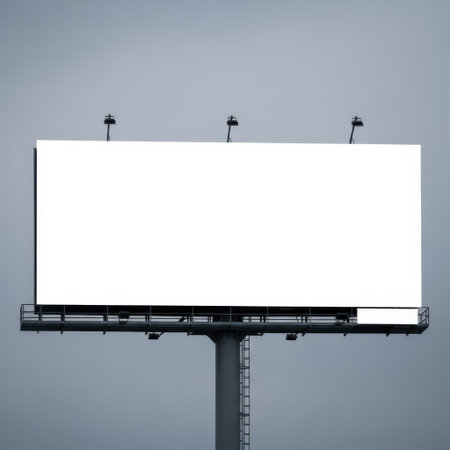 Blank billboard, isolated on white backgroundの素材