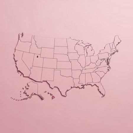 Map of the united states isolated on white backgroundの素材