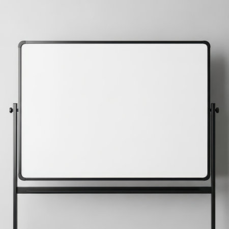 Whiteboard isolated on white backgroundの素材