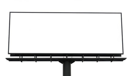 Blank billboard isolated on white backgroundの素材