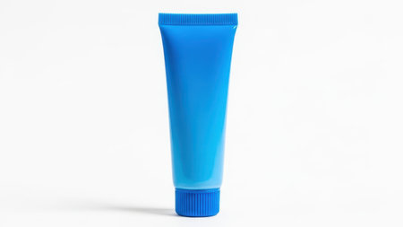 Blue tube isolated on white backgroundの素材