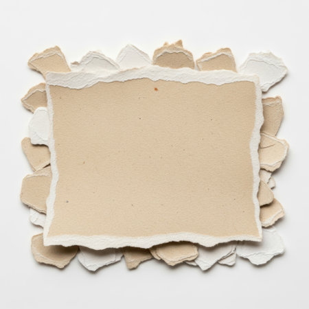 Brown paper frame isolated on white backgroundの素材