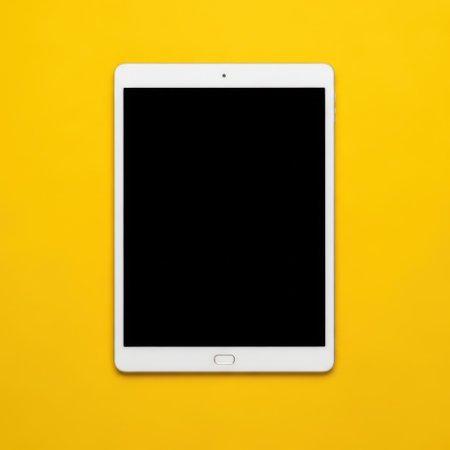 White tablet isolated on white backgroundの素材