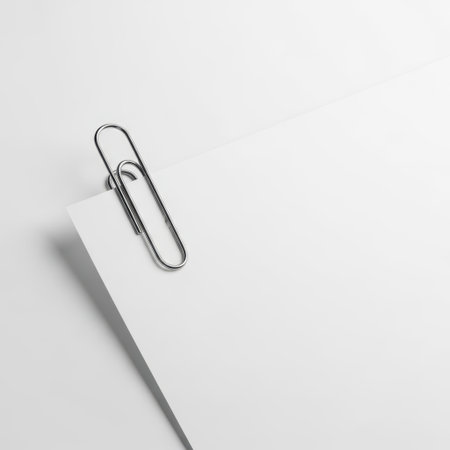 Paper clip isolated on white backgroundの素材