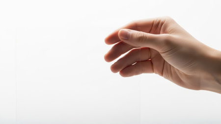 Hand with ring, isolated on white backgroundの素材