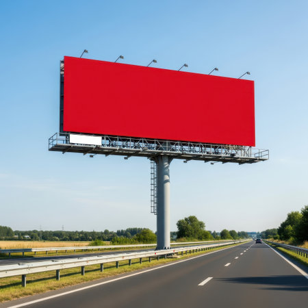 Highway billboard isolated on white backgroundの素材
