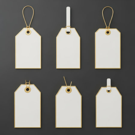 Blank tags on white backgroundの素材