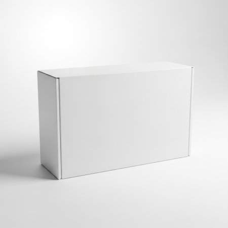 White cardboard box isolated on white backgroundの素材