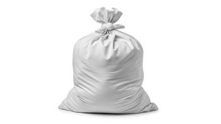 White sack isolated on white backgroundの素材