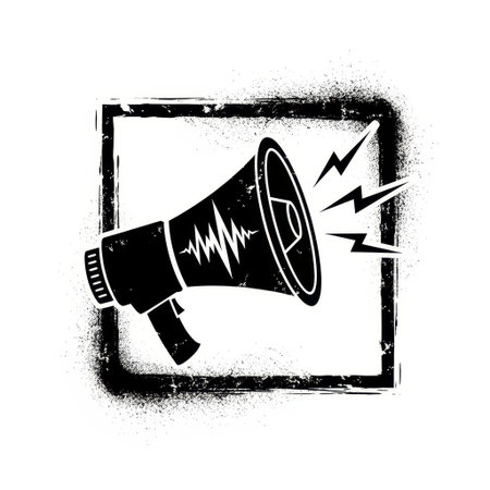Megaphone icon isolated on white backgroundの素材