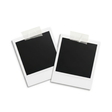 Polaroid photos isolated on white backgroundの素材