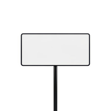Blank signboard isolated on white backgroundの素材