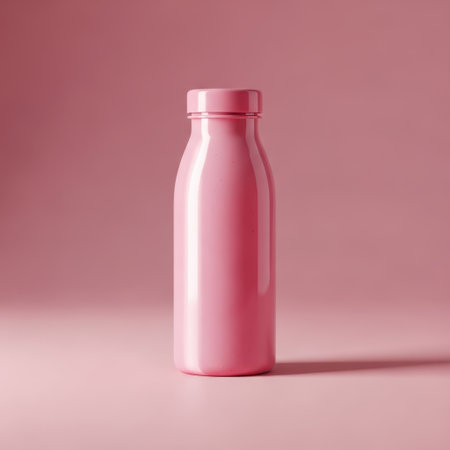 Pink bottle isolated on white backgroundの素材