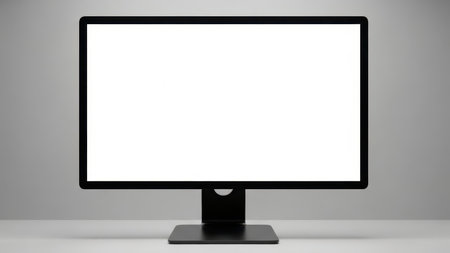 Flat screen monitor isolated on white backgroundの素材