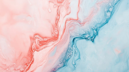 This captivating abstract painting features smooth swirls of pink and blue tones, creating a serene backdrop perfect for modern designs and artistic inspiration.の素材