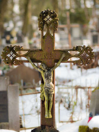Iconic Iron Crucifix Symbolising Hope, which is now Rustedの写真素材