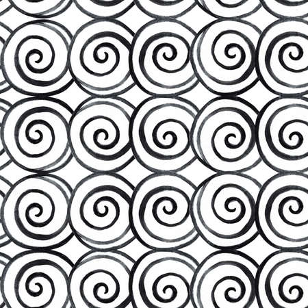 abstract black white spiral seamless pattern. Hypnotic texture For fabric, textile, wrapping,...