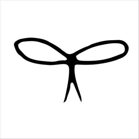 thin bow doodle style vector illustration isolated on white backgroundのイラスト素材