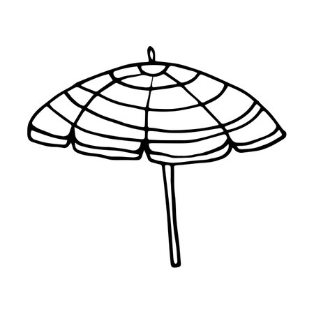 Parasol doodle style vector illustration isolated on white background. hand drawn umbrellaのイラスト素材
