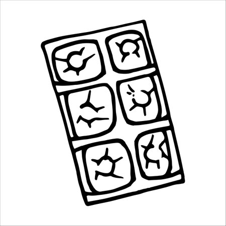 Blister with drugs doodle style vector illustration isolated on white backgroundのイラスト素材