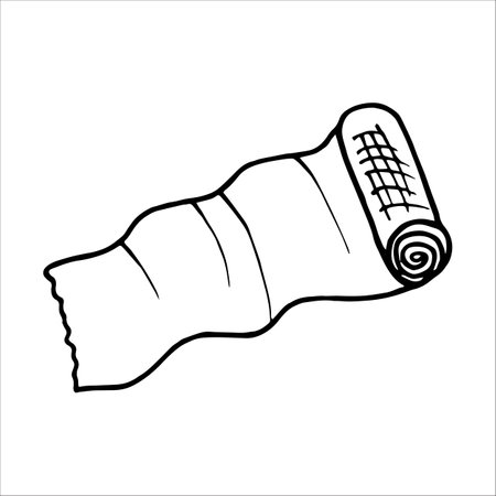 Medical bandage doodle style vector illustration isolated on white backgroundのイラスト素材