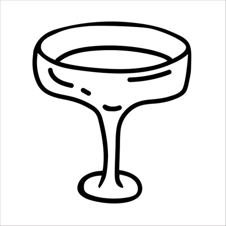 Cocktail glass vector doodle hand drawn illustration isolated on white backgroundのイラスト素材