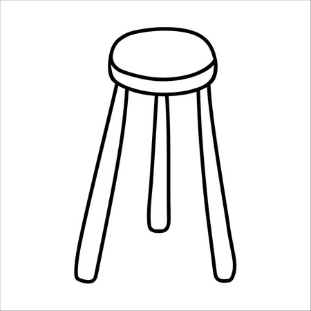 Round Chair vector doodle hand drawn illustration isolated on white backgroundのイラスト素材