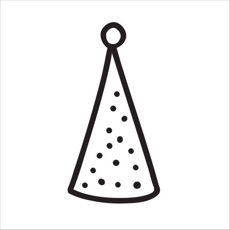 Party hat doodle vector illustration isolated on white backgroundのイラスト素材