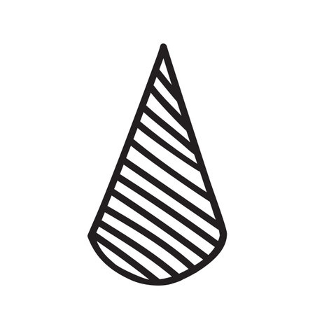 Party hat doodle vector illustration isolated on white backgroundのイラスト素材