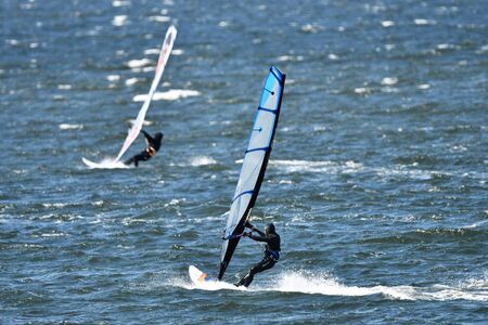 Men windsurfingの写真素材