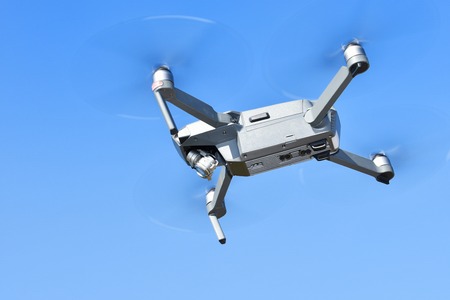 Blue sky background droneの写真素材