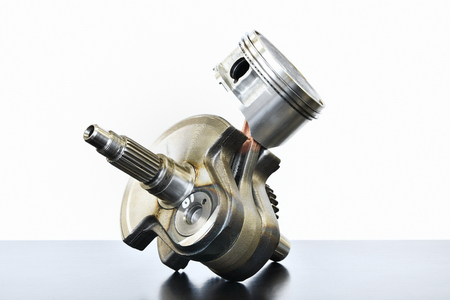 Crankshaft of single cylinder engineの写真素材