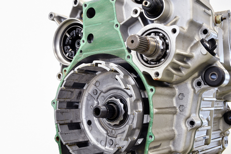 Maintenance of large motorcycle engineの写真素材