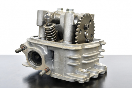 Motorcycle engine cylinder headの写真素材