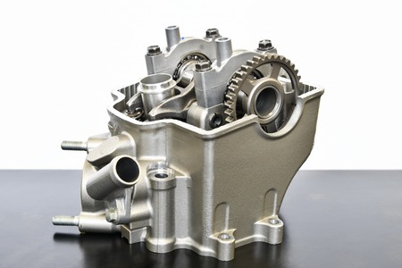 Motorcycle engine cylinder headの写真素材