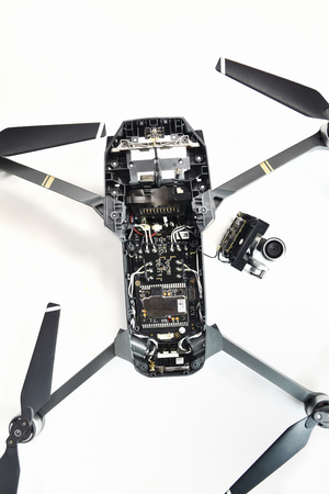 Small drone being repairedの写真素材